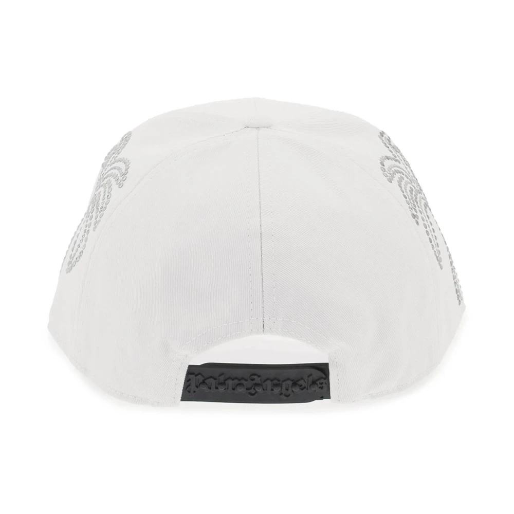Palm Angels Monogram Baseball Cap met Zilveren Studs White Heren
