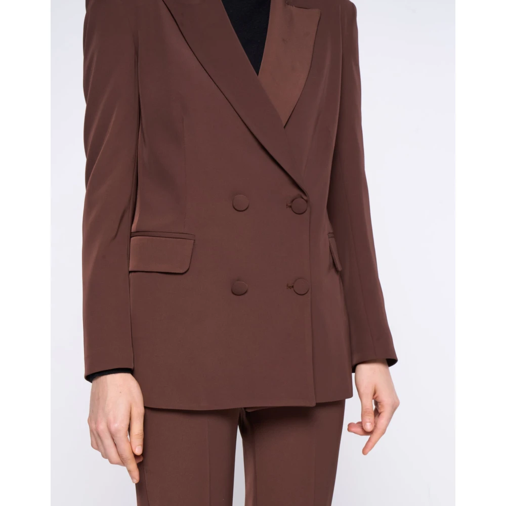 Silvian Heach Dubbelrijige getailleerde blazer met pieklapel Brown Dames