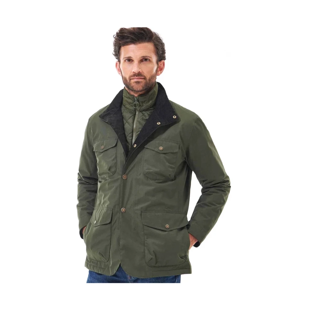 Barbour Groene Field Jacket in Technische Stof Green Heren