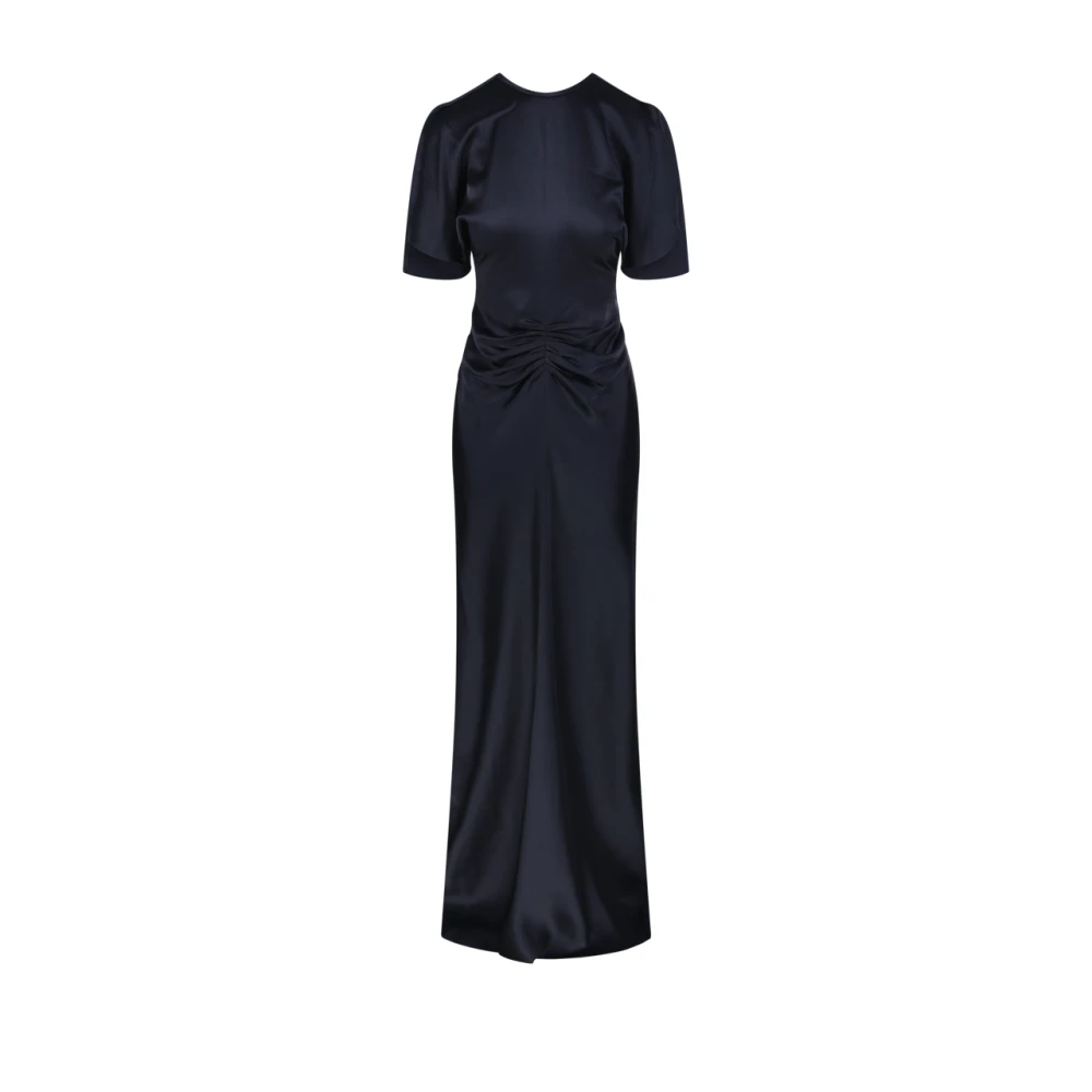 Victoria Beckham Women's Blue Gathered Waist Floor Length Dress
