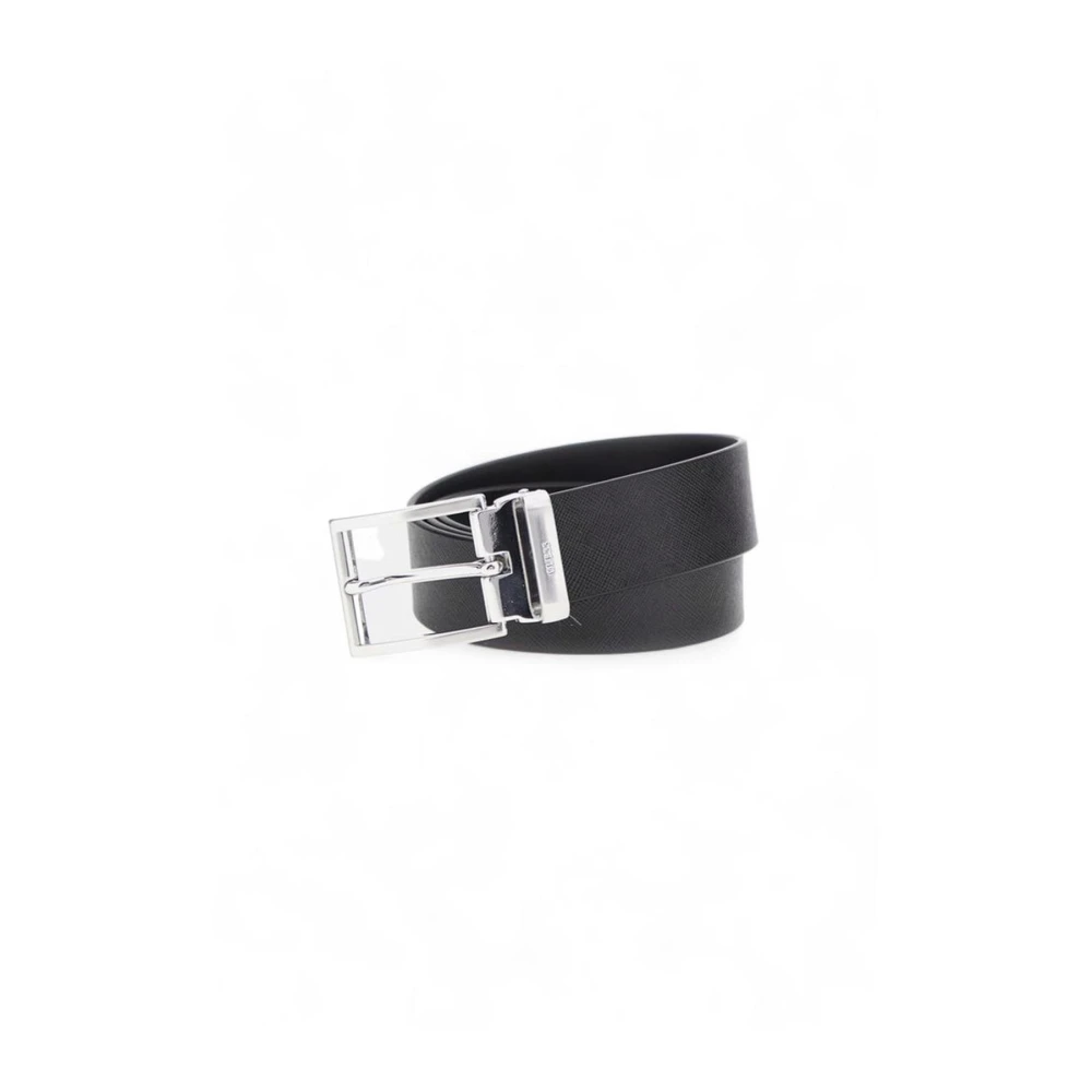 Guess Klassieke Leren Riem Collectie Black Heren