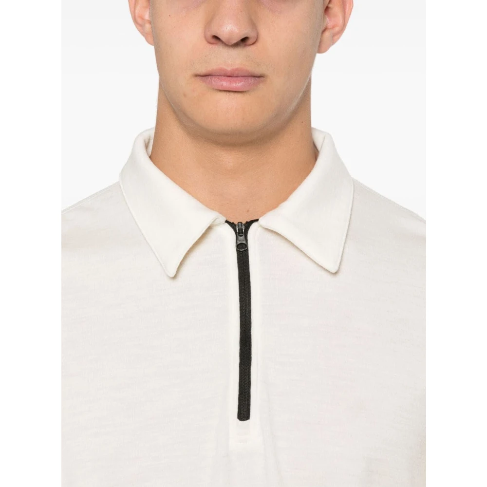 Gr10K Witte Half Zip Polo Shirt White Heren