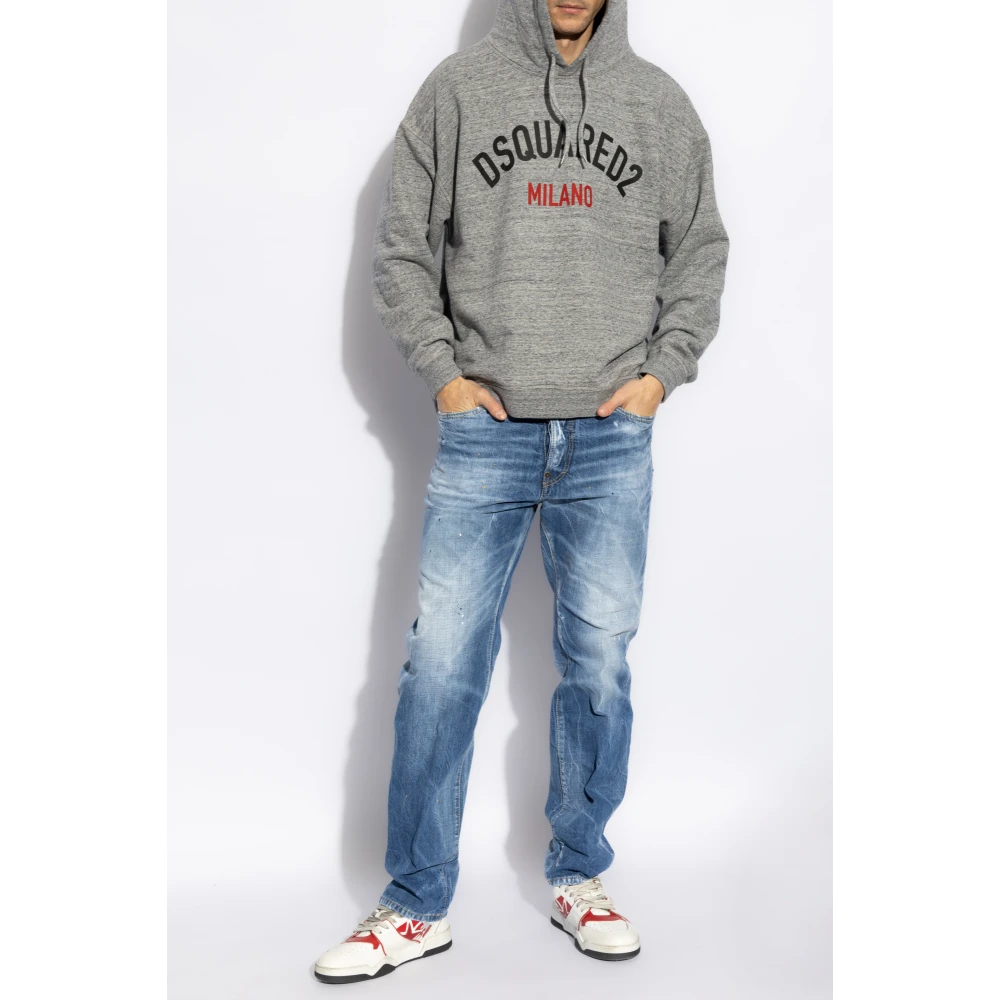 Dsquared2 Sweatshirt met logo Gray Heren