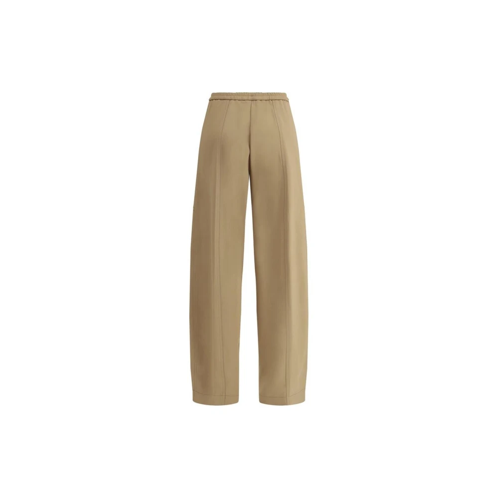 Forte Wijde Pijp Broek Relaxte Pasvorm Beige Dames