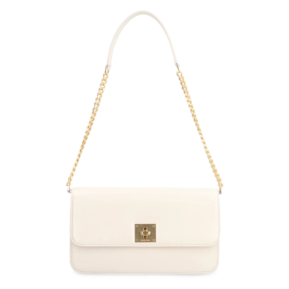 Golden Goose Läder Crossbody-väska med Vridlås White, Dam