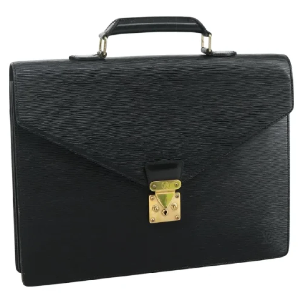 Louis Vuitton Vintage Pre-owned Leather briefcases Black Dames