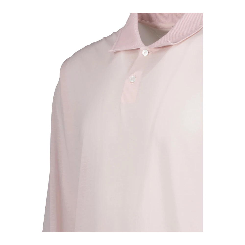 Dior Lange Mouw Polo Shirt Pink Heren