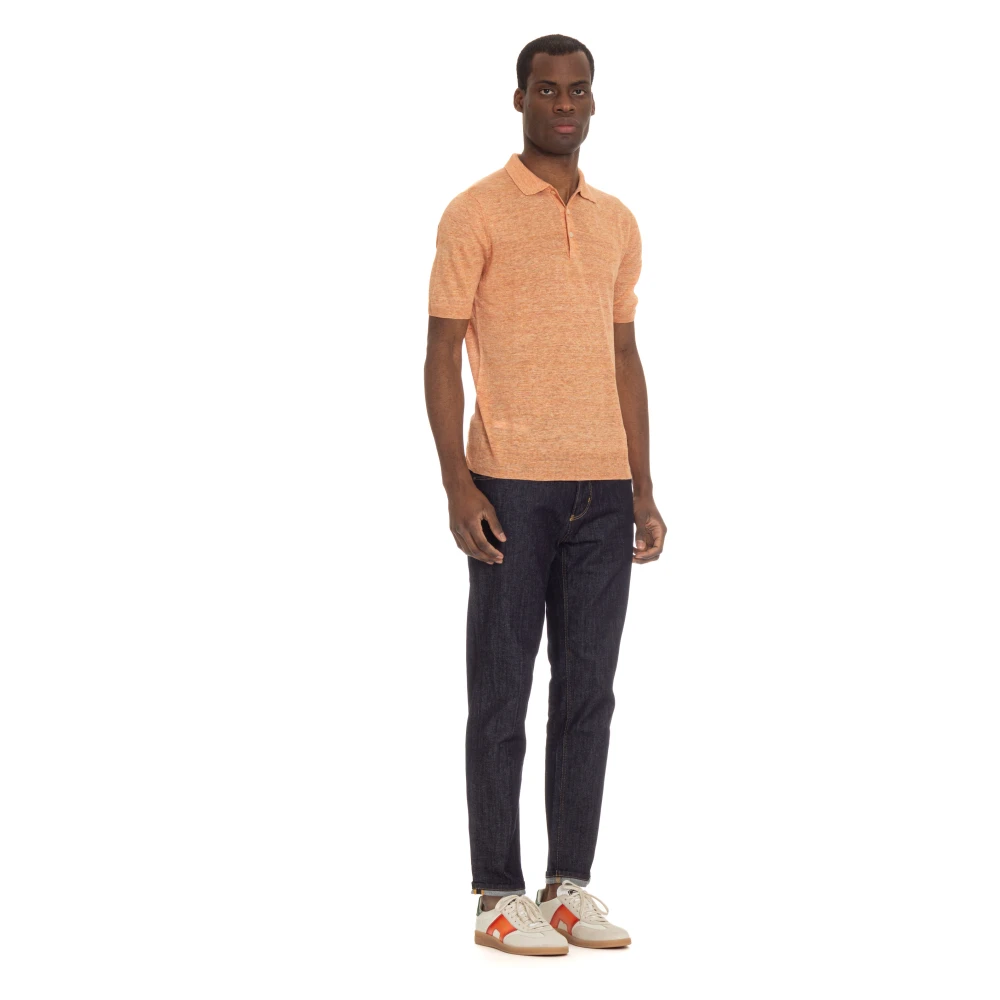 Gran Sasso Polo Shirts Orange Heren