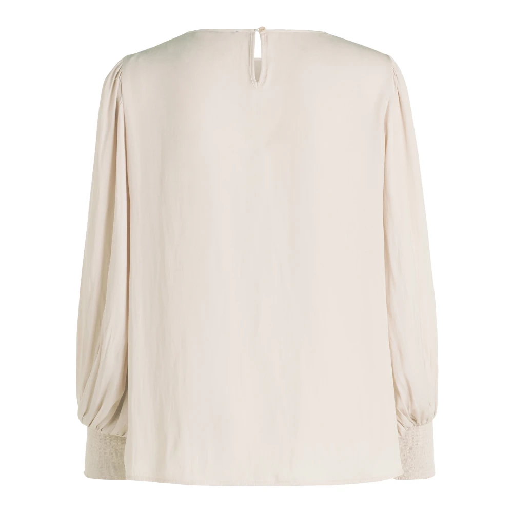 Betty Barclay Lange Mouw Satijnen Blouse Beige Dames