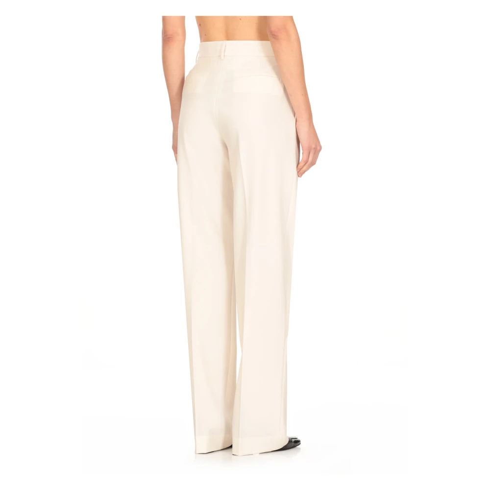 Antonelli Firenze Ivoor wollen blend broek met zakken Beige Dames