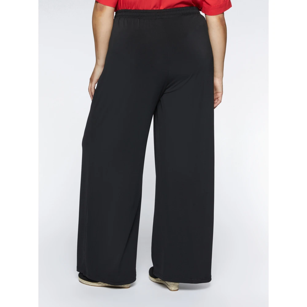 Fiorella Rubino Wijde Pijp Jersey Joggers Black Dames
