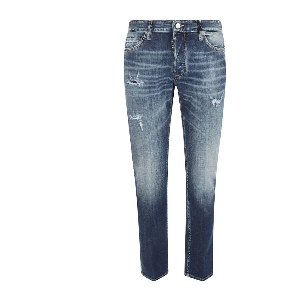 Blå Distressed Skinny Jeans Aw24