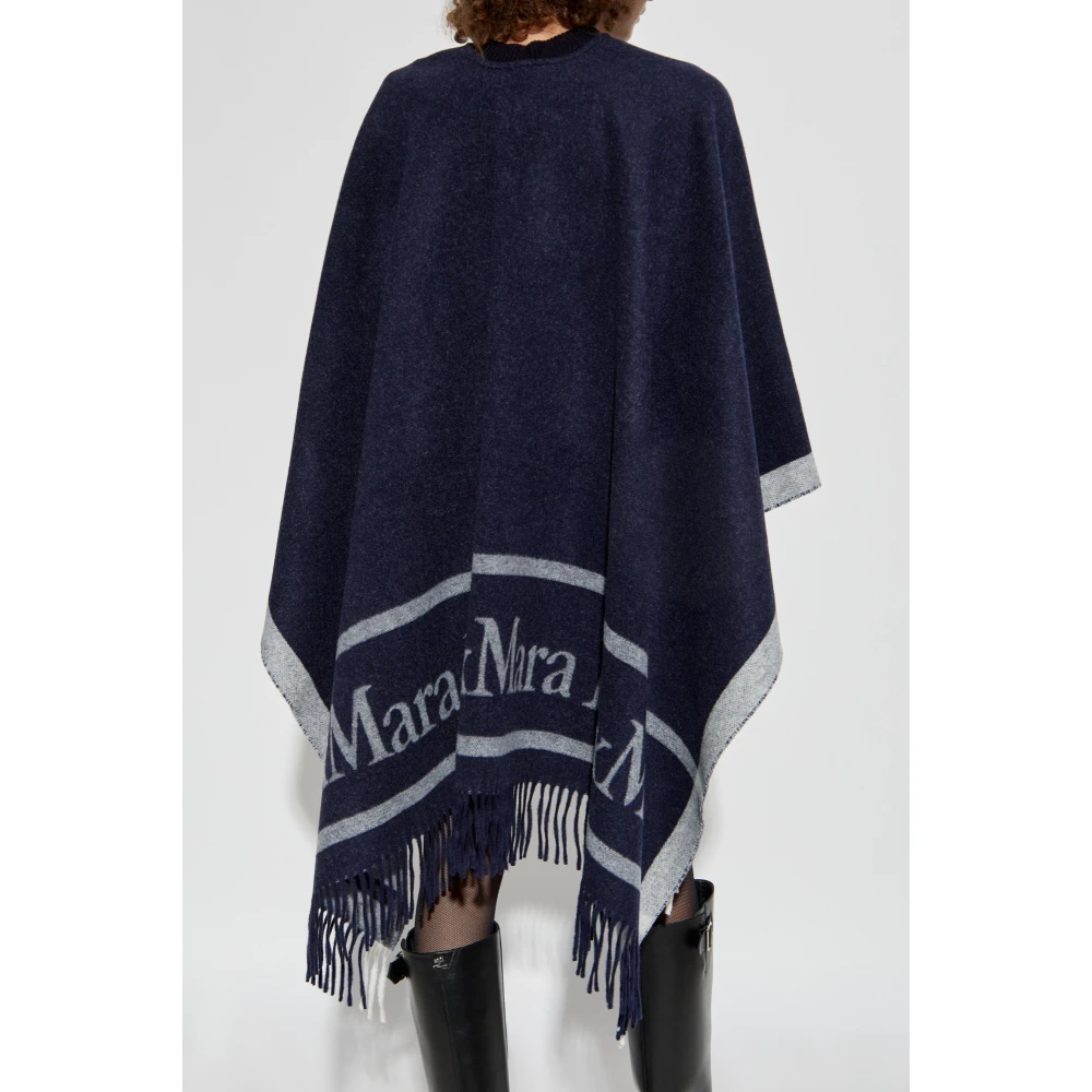 Max Mara Poncho Hilde Blue Dames