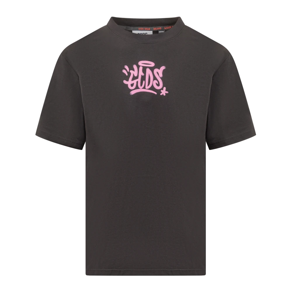 Gcds Logo Print Crew Neck T-Shirt Black Heren