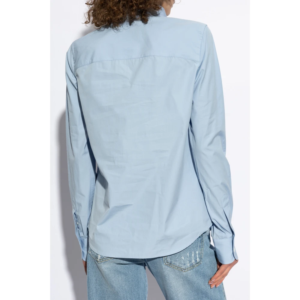 Ami Paris Overhemd met logo Blue Dames