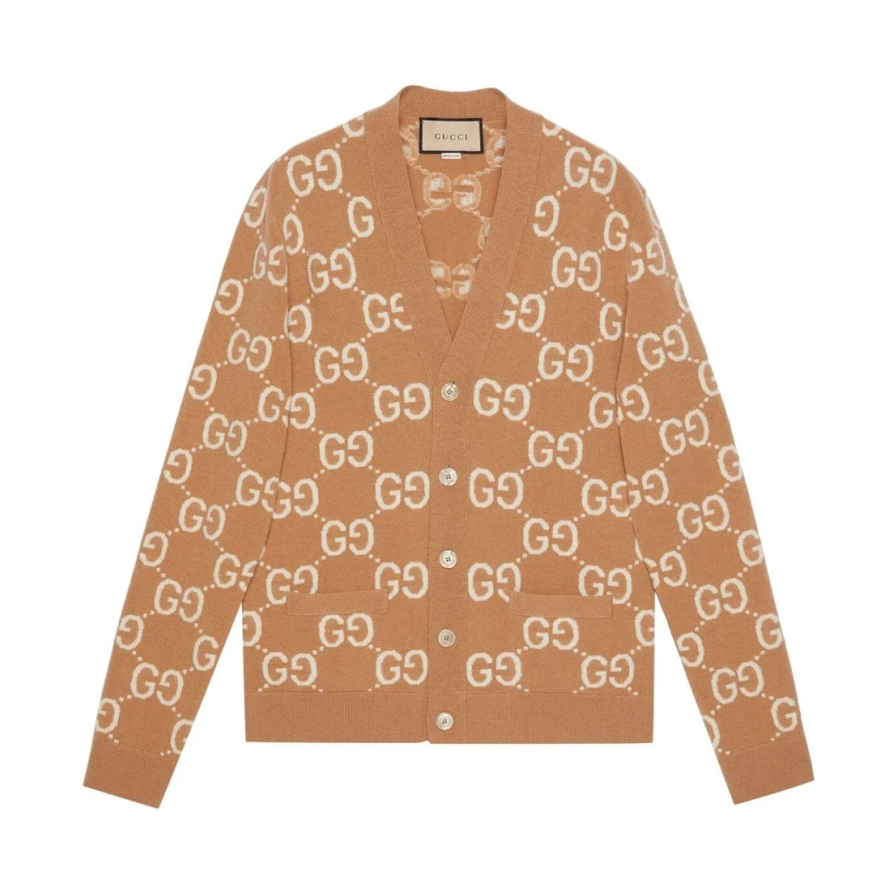 Gucci Supreme Wool Cardigan Sweater Brown Heren