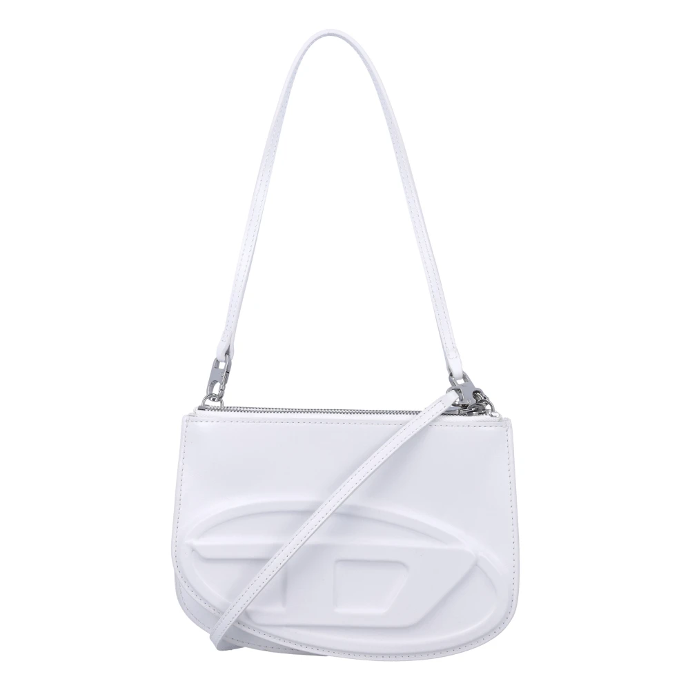 Diesel Witte Handtas met Oval D Logo White Dames