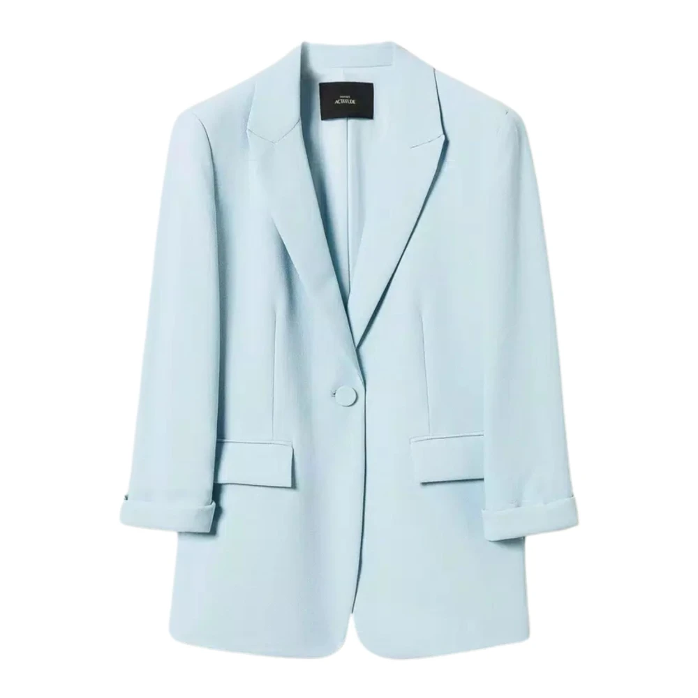 Twinset Lichtblauwe Blazerjas Actitude Collectie Blue Dames
