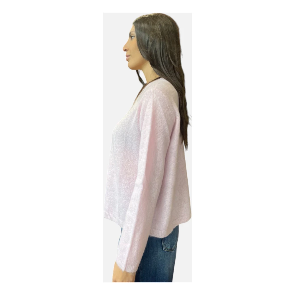 Kangra Zachte Alpaca Crewneck Sweater Roze Pink Dames