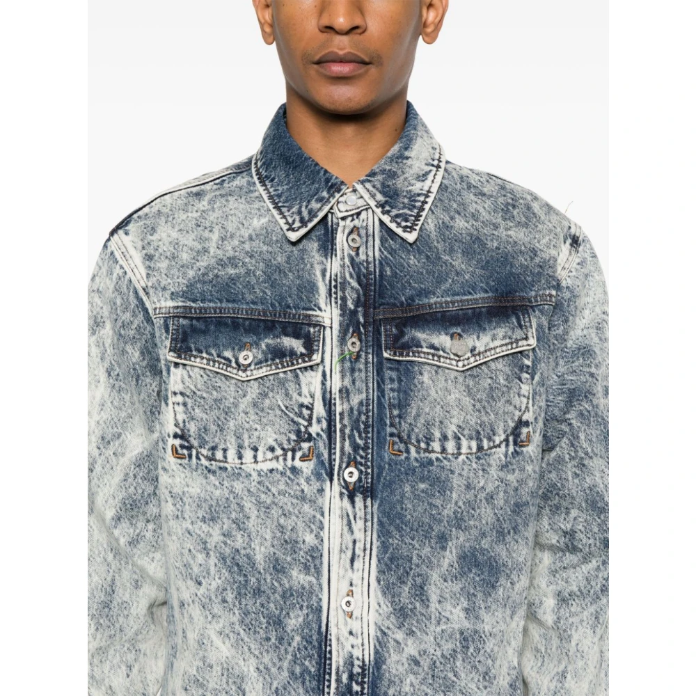 Kenzo Blauwe Denim Shirt met Zakken Blue Heren