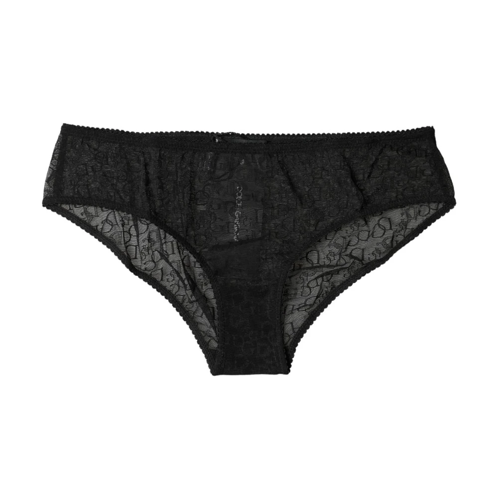 Dolce & Gabbana Vrouw Zwart Ondergoed Dames, S, Nylon, Nylon Stretch Mid Waist Brief Ondergoed
