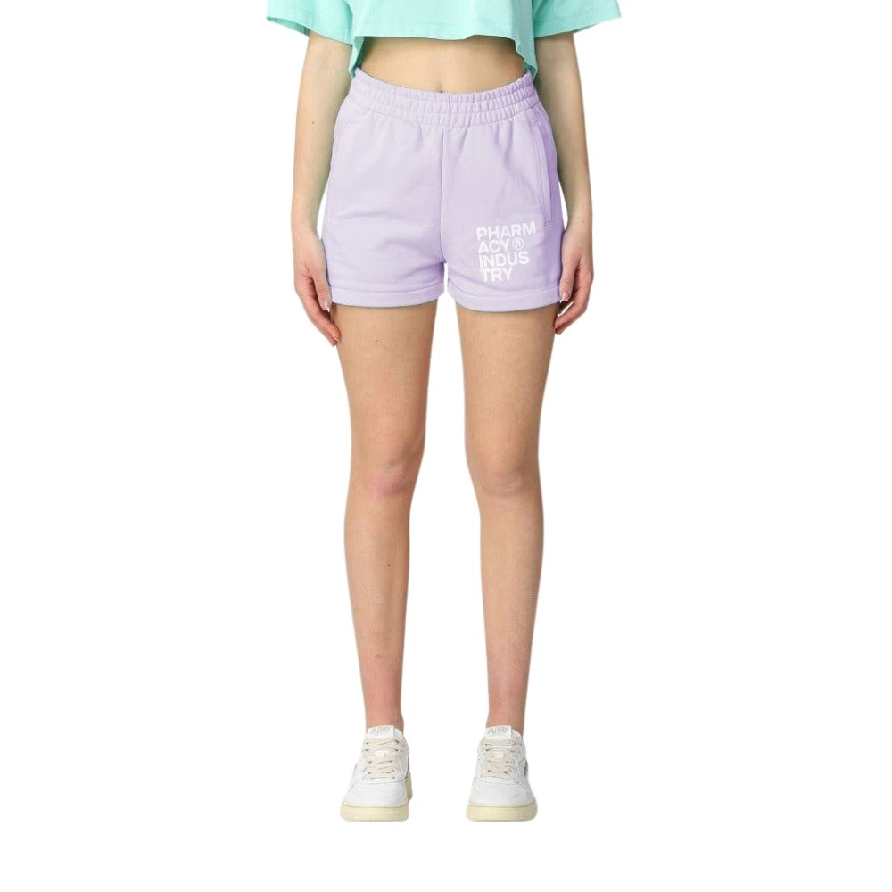 Pharmacy Industry Katoenen shorts met merklogo Purple Dames