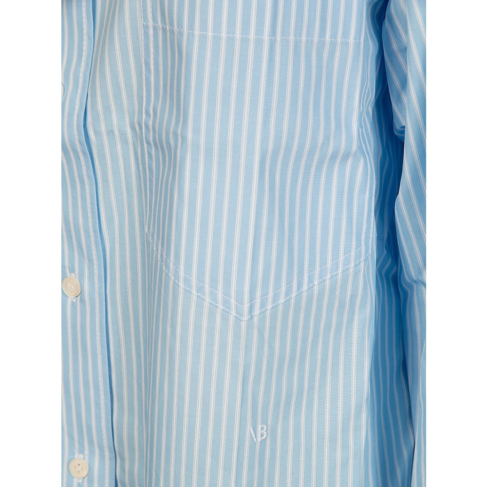 Victoria Beckham Geknipte blouse met versierde manchetten Blue Dames
