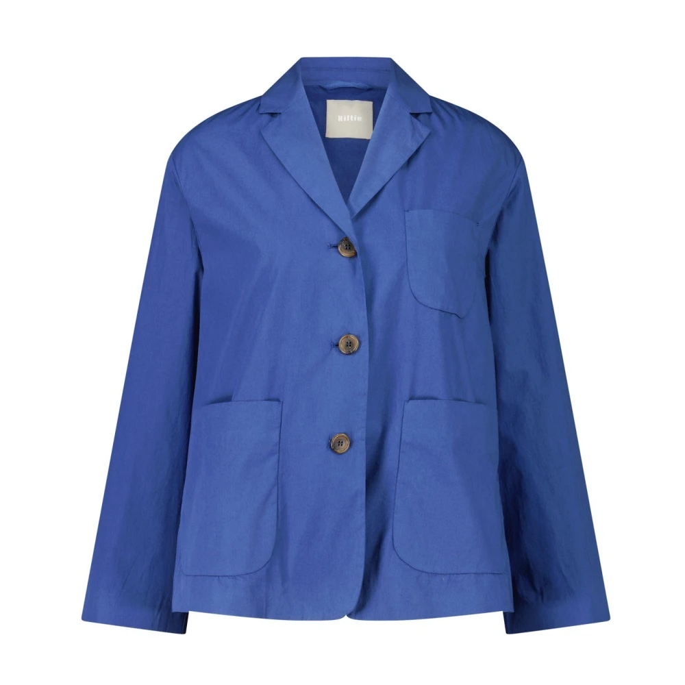Kiltie Katoenen Blazer Petra Stijlvol Comfort Blue Dames