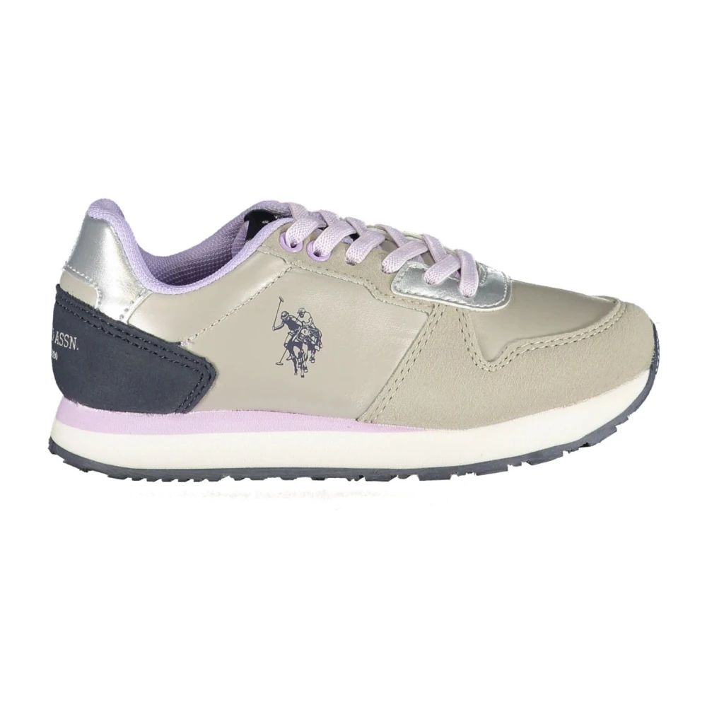 U.s. Polo Assn. Unisex Kids Beige Kids Sneakers, 33 Eu, Silver Sports Shoes