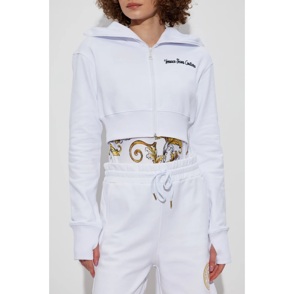 Versace Jeans Couture Cropped hoodie White Dames