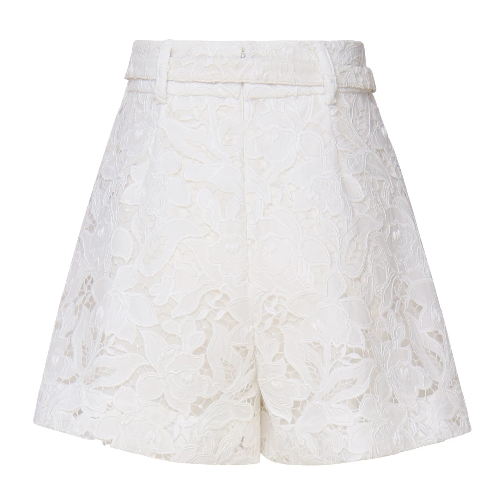 Zimmermann Witte Kanten Shorts met Riem White Dames