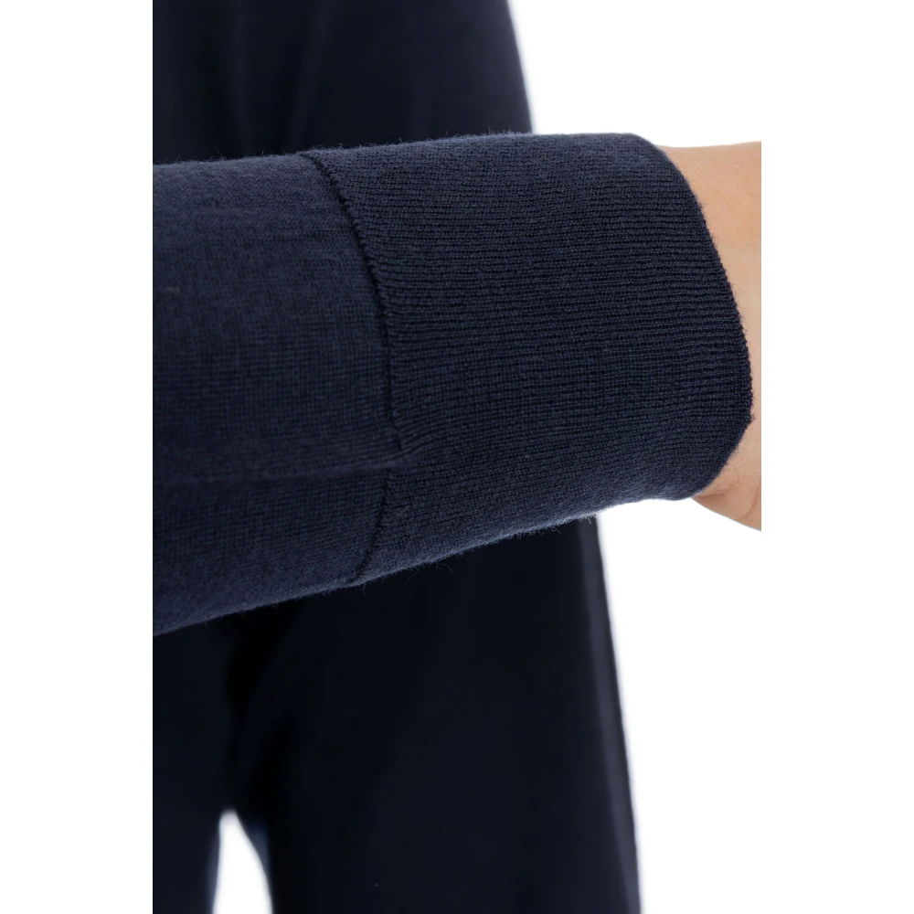 Drumohr Blauwe Trui Extrafijne Wol Ronde Hals Blue Heren