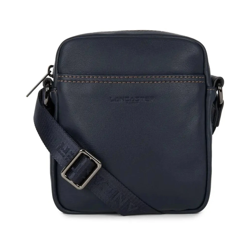 Lancaster Blue Cross Body Messenger, Male, One Size, Sacoche Cuir De Vachette