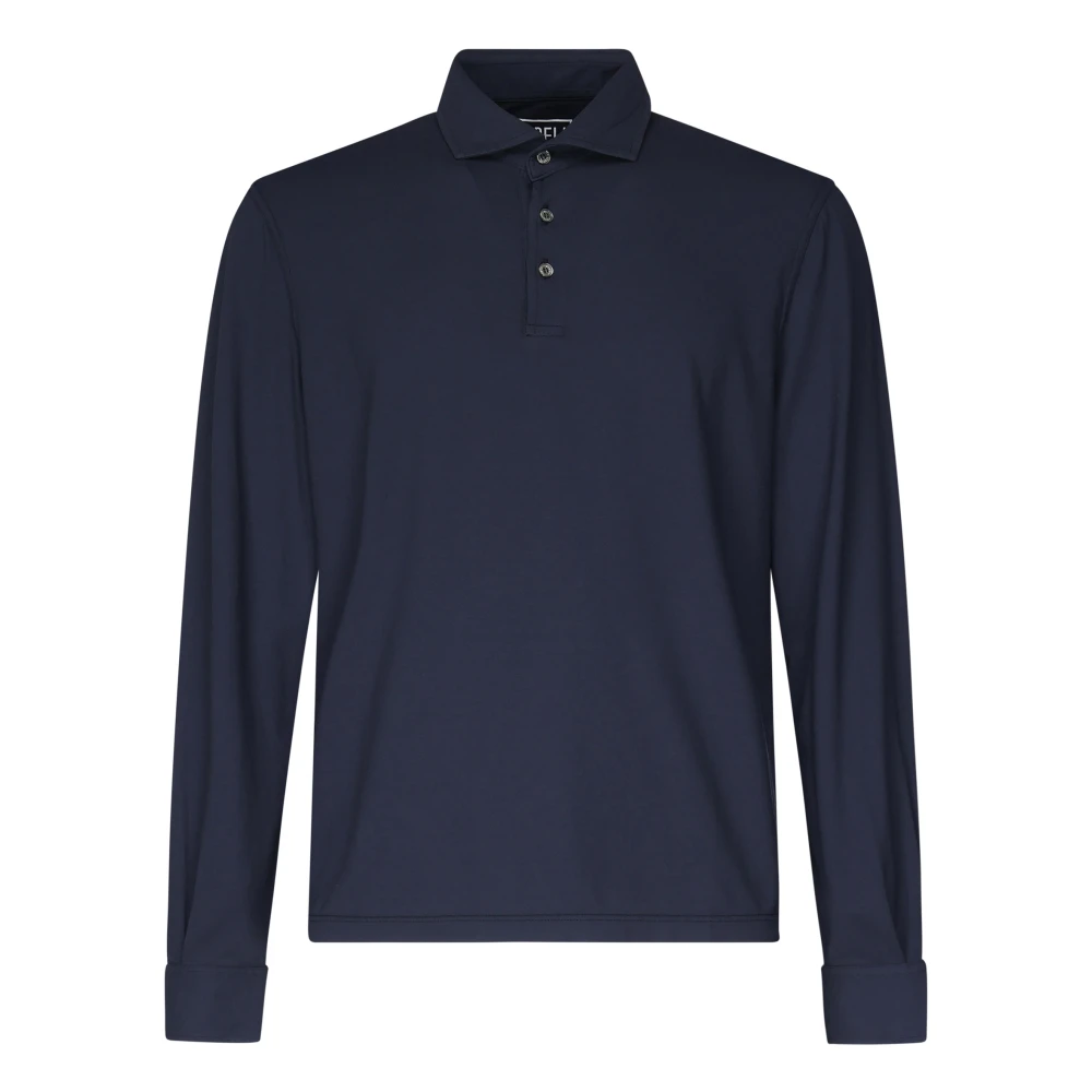 Fedeli Blue Polo Shirts, Male, 3XL, Cotton T-Shirts And Polos