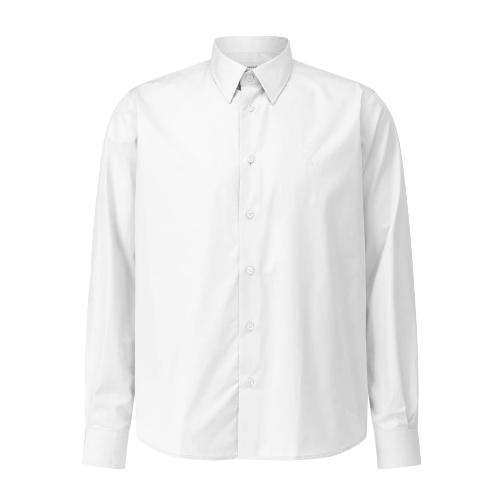 Ami Paris Shirt met Logo-Stick White Heren
