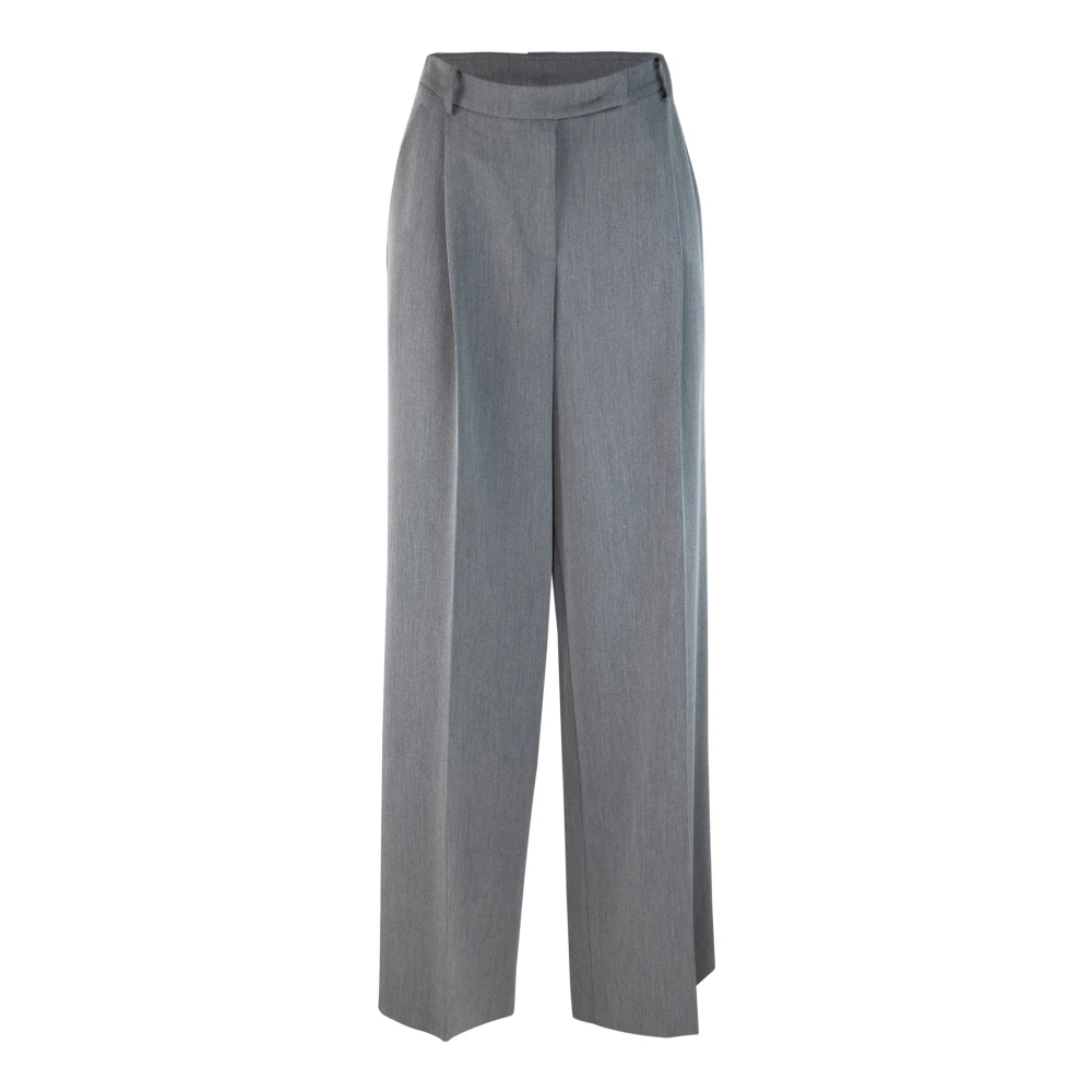 PATRIZIA PEPE Grijze Palazzo Broek Stretch Stof Gray Dames