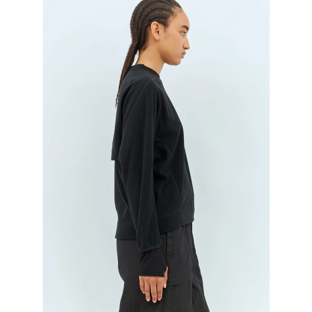 Moncler Reflecterende Logo Fleece Sweatshirt Black Dames