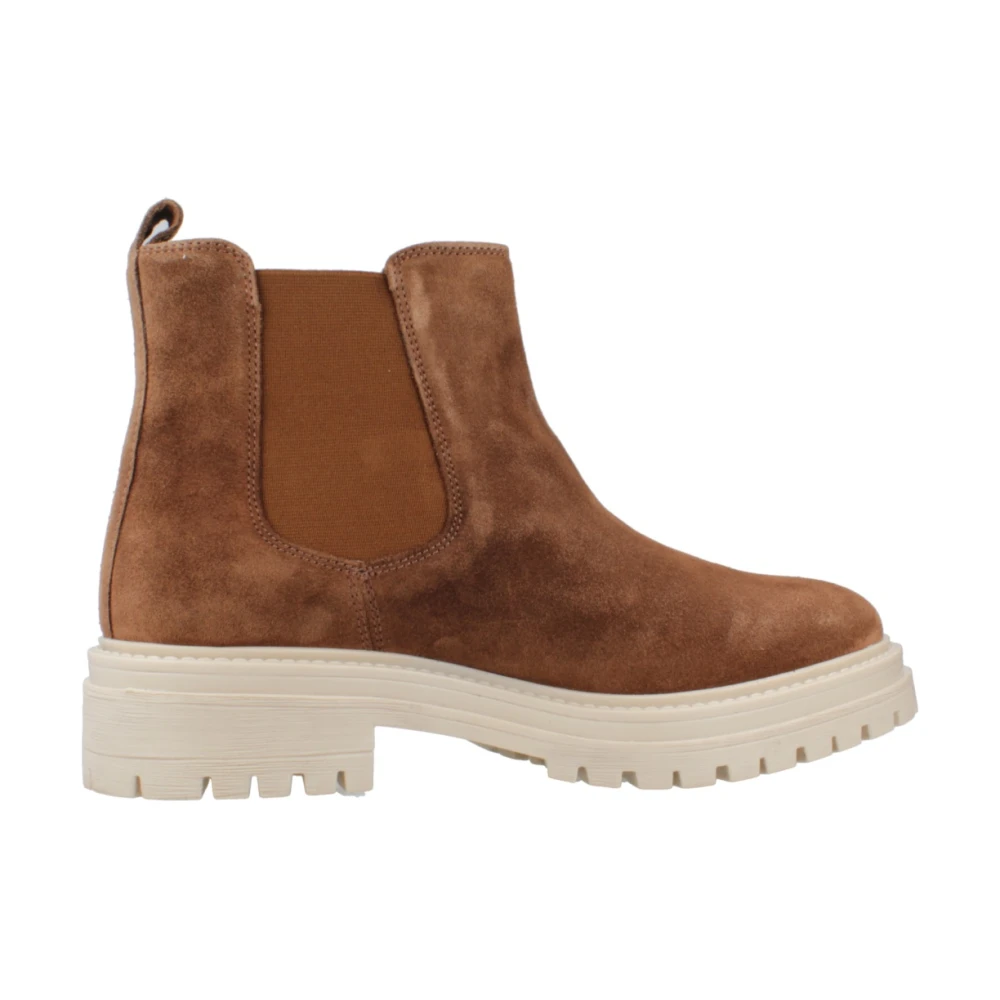 Geox Stiliga Chelsea Boots i Iridea-design Brown, Dam