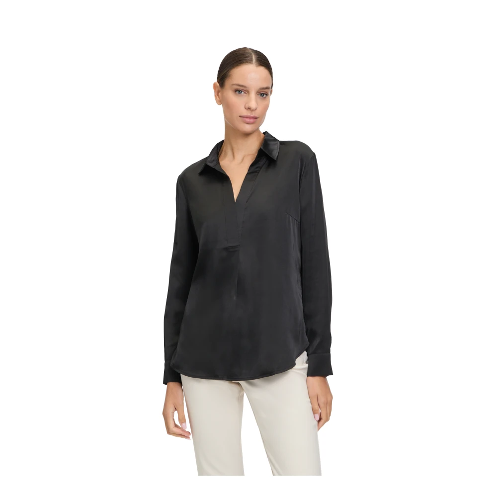 Betty Barclay Elegante lange blouse met V-hals Black Dames