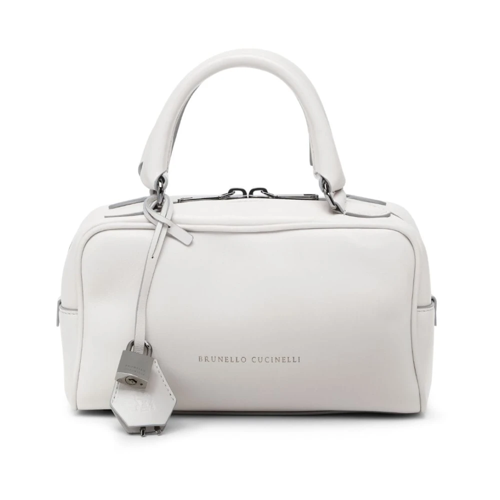 Brunello Cucinelli Vit läder tote väska White, Dam