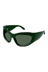 Grüne Sonnenbrille mit Wickeloptik