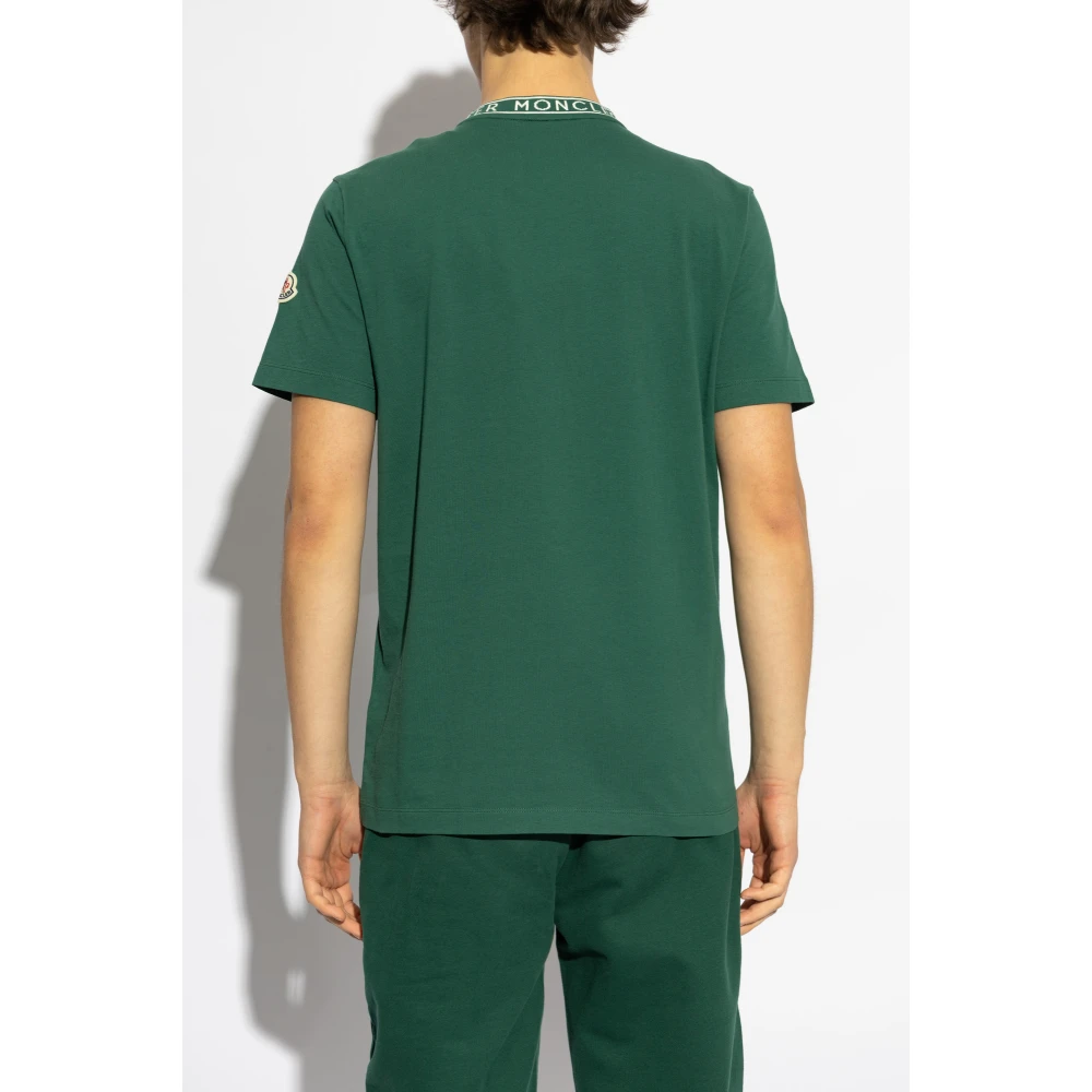 Moncler T-shirt met logo Green Heren