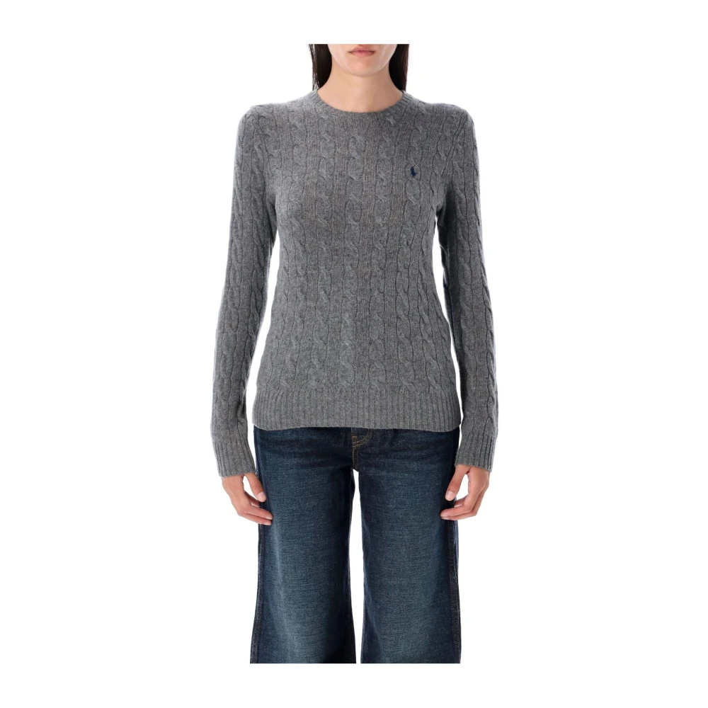 Polo Ralph Lauren Donna Grigio Julianna Cable Knit Sweater
