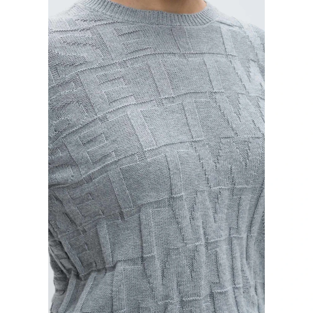Twinset Grijze Gebreide Trui Comfortabele Katoenmix Gray Dames