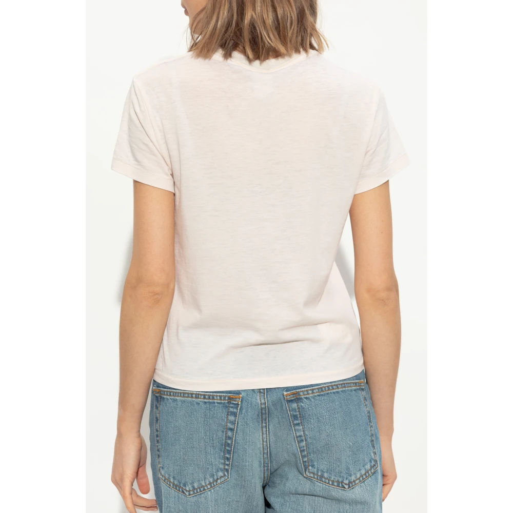 Re Done Bedrukt T-shirt Beige Dames