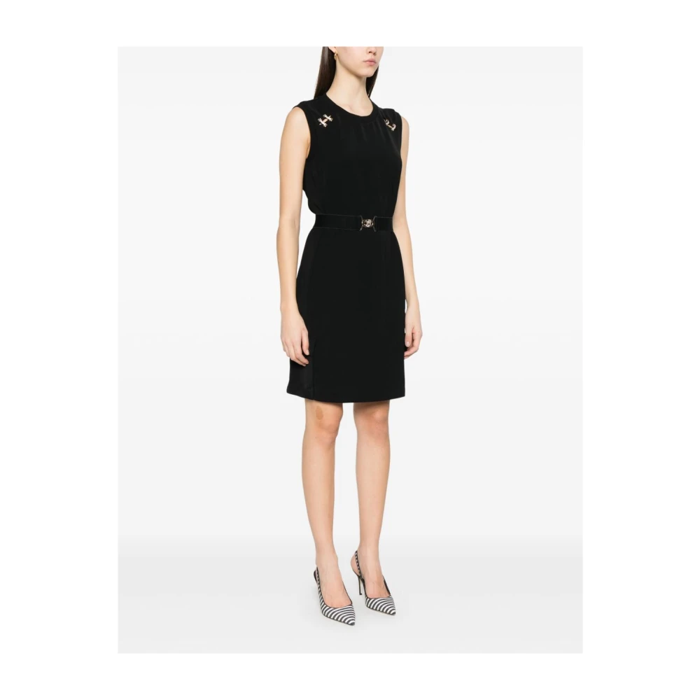 Liu Jo Zwarte Eyelet Detail Cut-Out Jurk Black Dames
