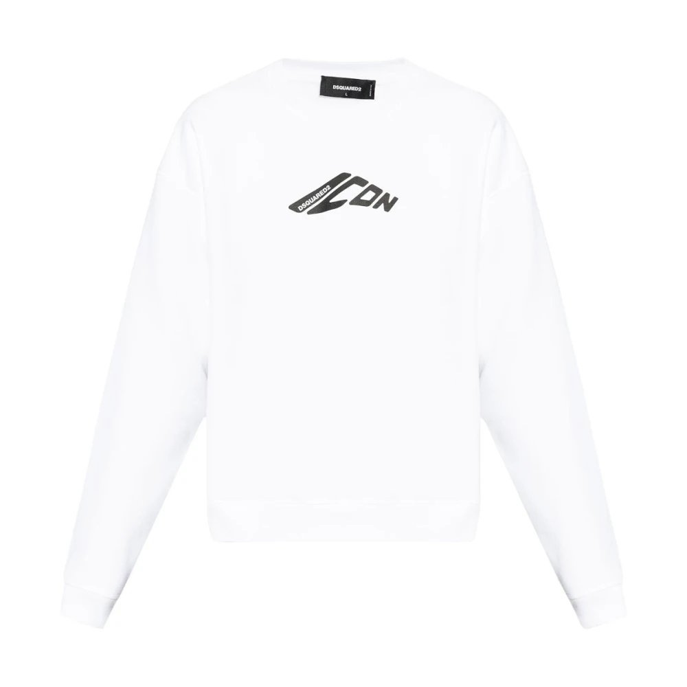 Dsquared2 Witte Felpa Sweater Gebreide kleding White Heren