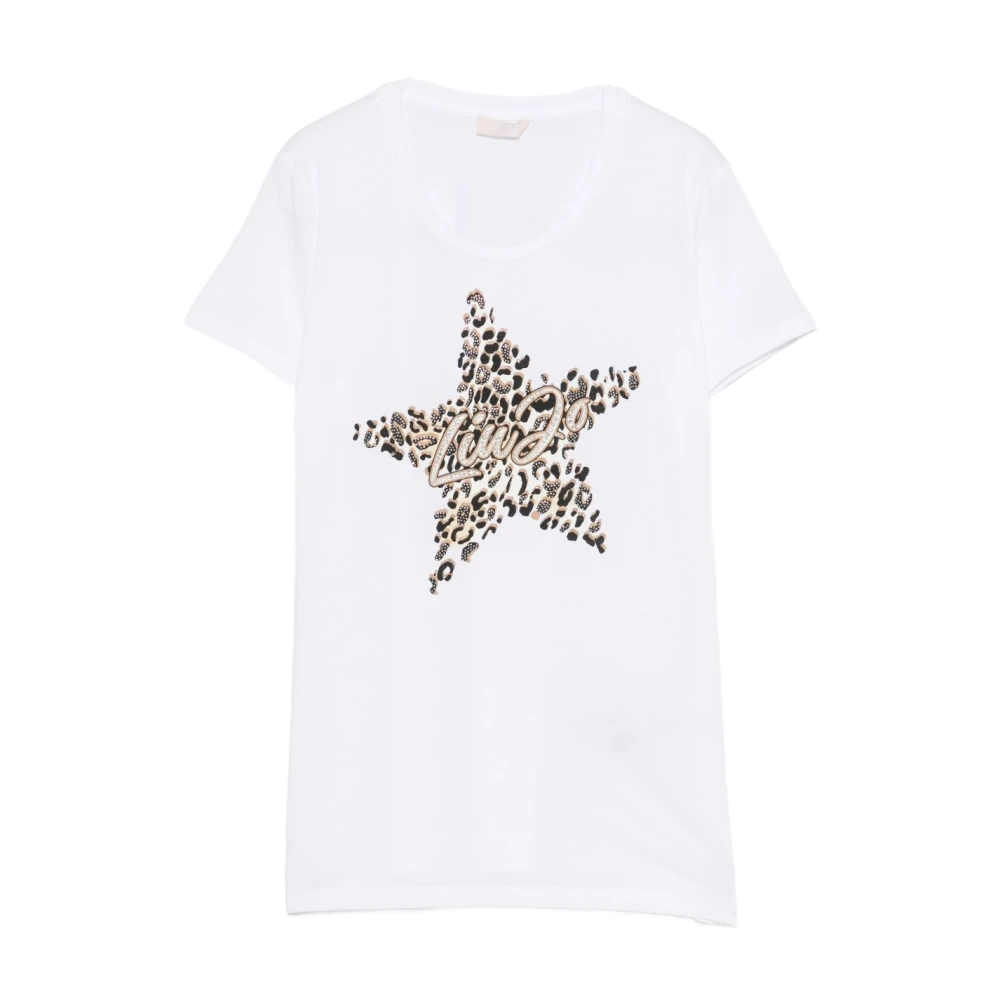 Liu Jo Vrouw Wit Tops Dames, Xl, Katoen, Katoenen T-Shirt Met Print