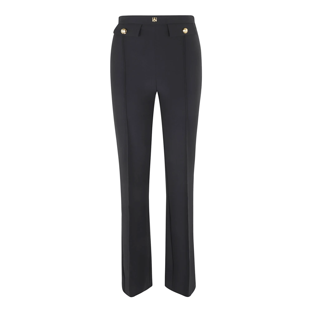Elisabetta Franchi Zwarte Flared Broek Black Dames