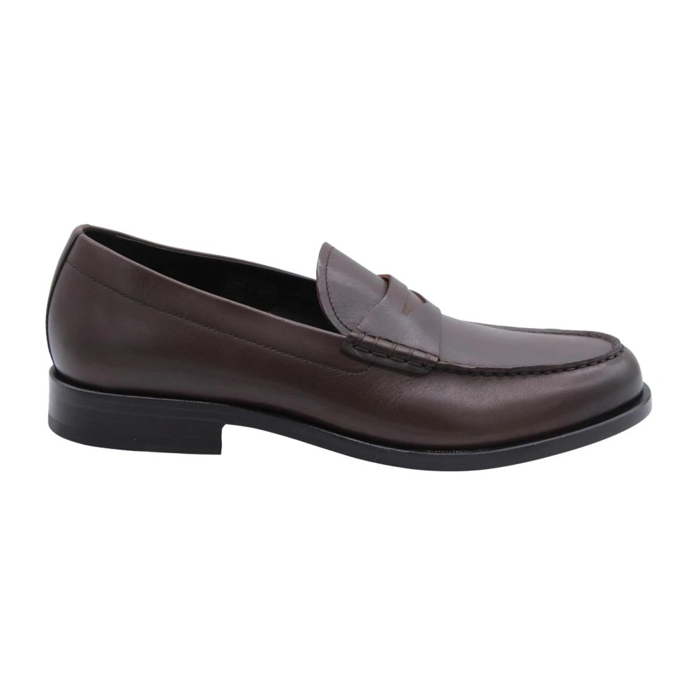 Hugo Men's Brown Classic Mocassin Shoes In Munt Style